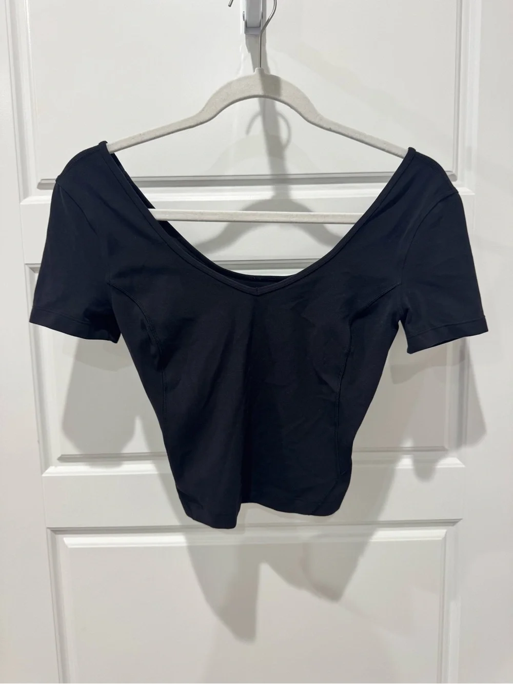 lululemon athletica Black V-Neck Crop Top